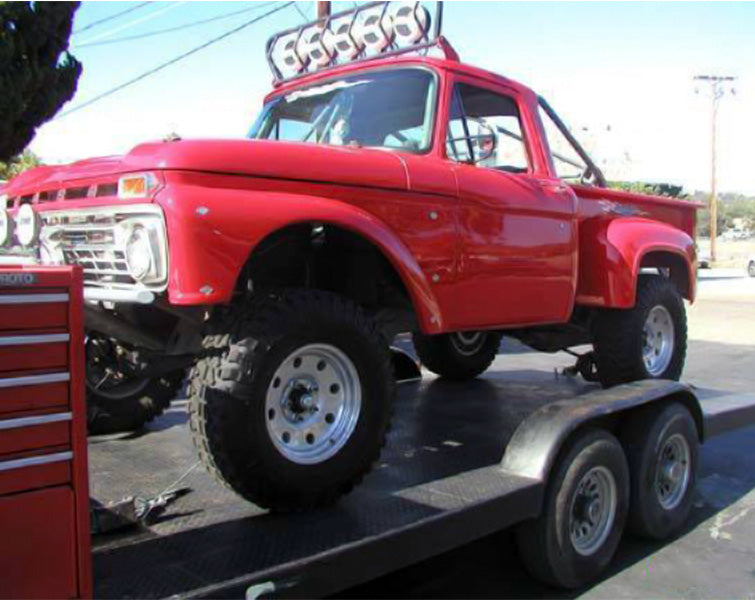 1965 to 1966 Ford F100 Fiberglass Flared Fenders Race Style Mounting