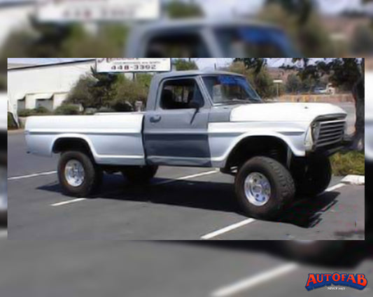 1967 to 1972 Ford F100 / F250 / F350 Fiberglass Front Fenders Raised Wheel Well Race Style Mounting